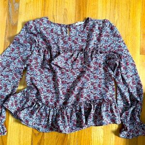 Ruffled multi color blouse
